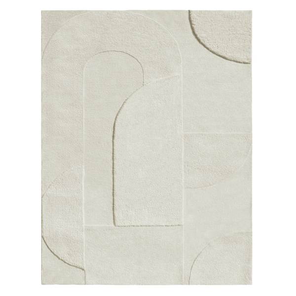 (B884) Crosby St. Ivory High-Low Area Rug, 8x10