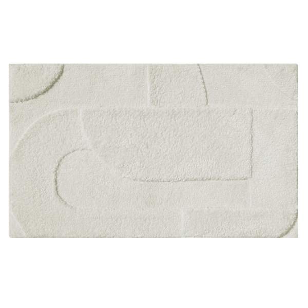 (B884) Crosby St. Ivory High-Low Accent Rug, 27x45