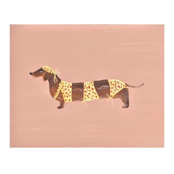 Bikini Dachshund Dog Canvas Wall Art, 16x12