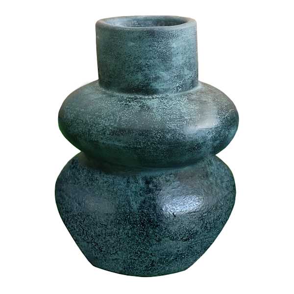 Green Terracotta Vase, 12.5"