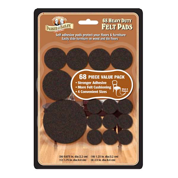 Parker & Bailey 68-Piece Brown Furniture Felt Pads