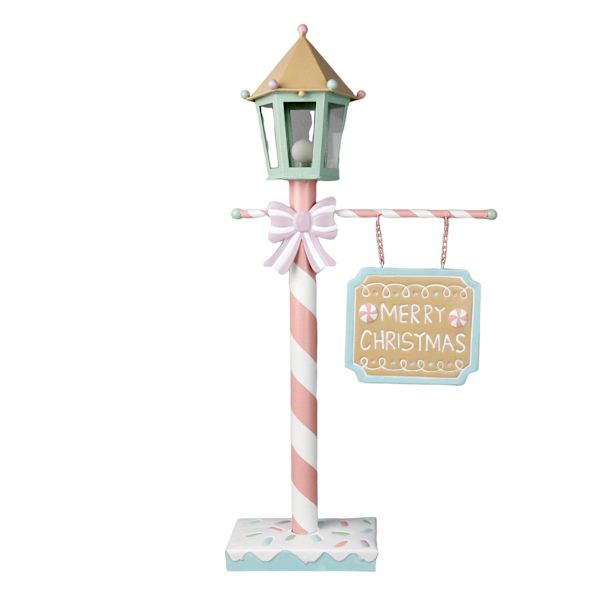 Mrs. Claus' Bakery LED Merry Christmas Lamp Post, 20"