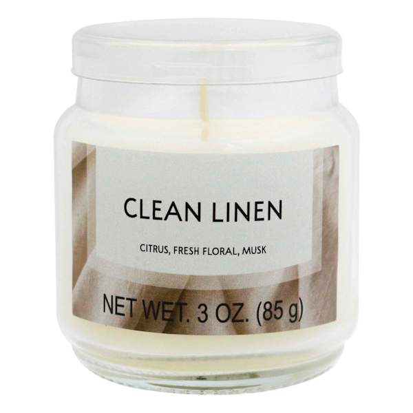 Clean Linen Scented Jar Candle, 3oz