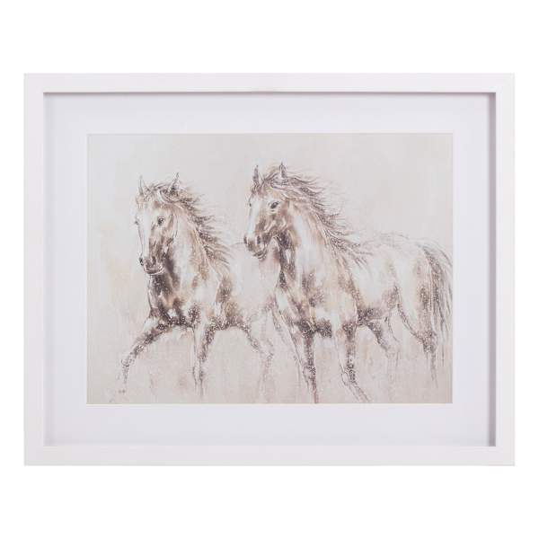Ty Pennington Glass Framed Horses Print Wall Art, 12x16