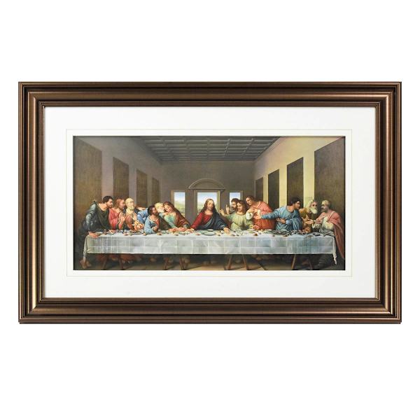 Glass Framed The Last Supper Print Wall Art, 27x17