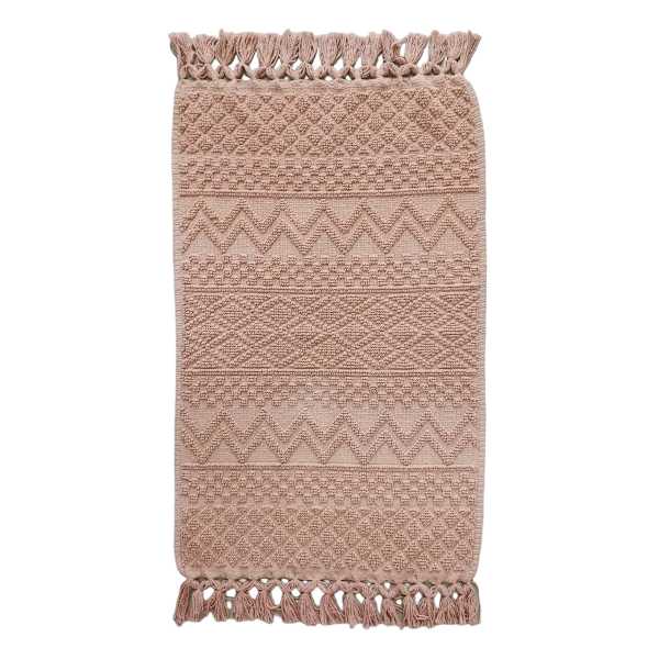 Found & Fable Coral Woven Fringe Bath Rug, 20x32