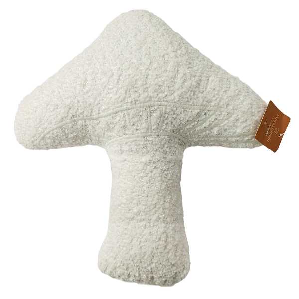 Honeybloom Ivory Mushroom Shaped Throw Pillow, 14x16