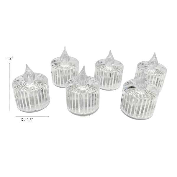 6-Pack Clear LED Tealight Candles