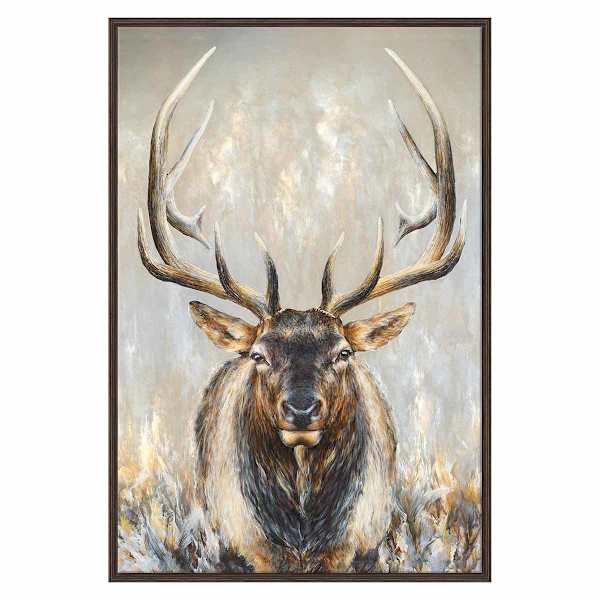 Ty Pennington Framed Elk Canvas Wall Art, 25x37