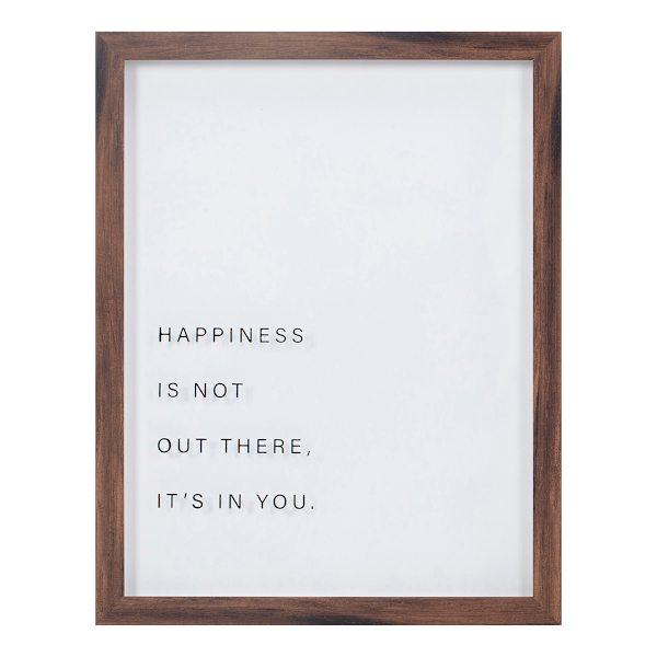Crosby St. Glass Framed Happiness Is Not Out There It's In You Print Wall Art, 11x14