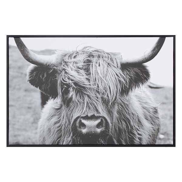 Ty Pennington Framed Highland Cow Canvas Wall Art, 24x16