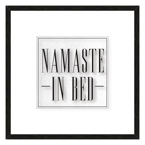 Found & Fable Framed Namaste in Bed Canvas Wall Decor, 12.5"