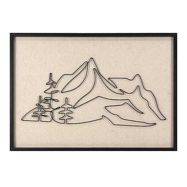 Ty Pennington Framed Abstract Mountains Cape Wall Art, 27x19