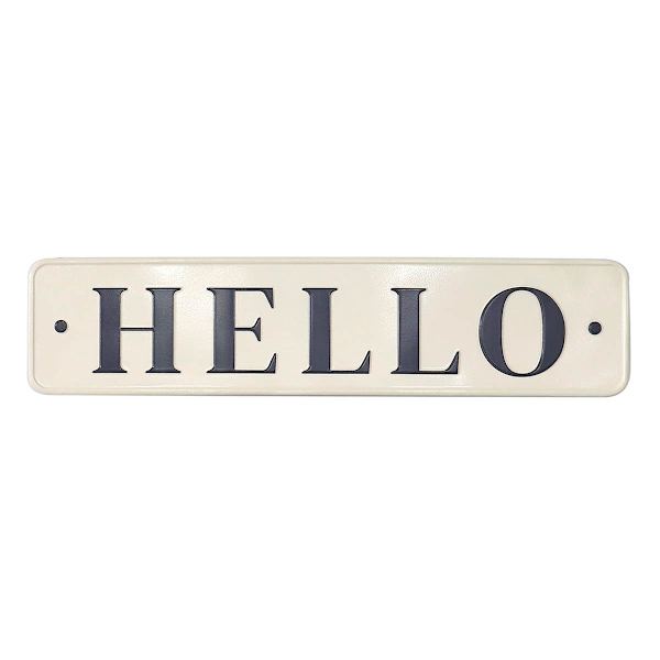 Honeybloom Hello Metal Wall Sign, 24x6