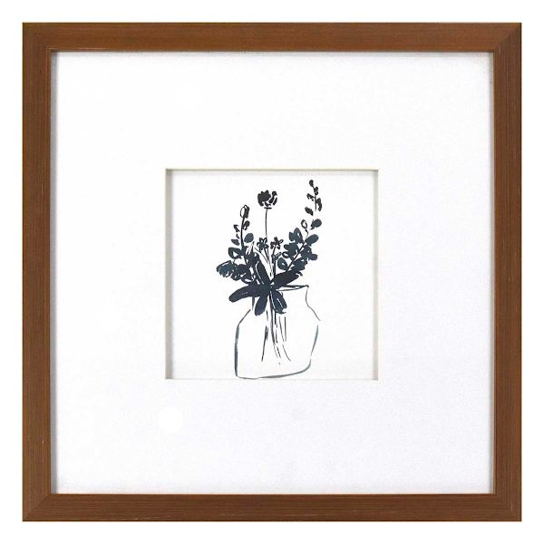 Honeybloom Glass Framed Floral Print Wall Art, 13"