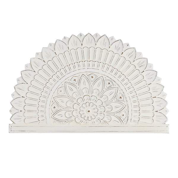 Found & Fable White Carved Wooden Wall Decor, 32x20
