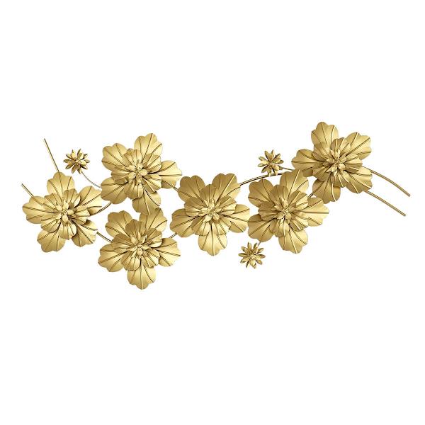 Providence Gold Flowers Metal Wall Decor, 46x18