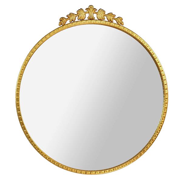 Providence Gold Round Ornate Wall Mirror, 24x27