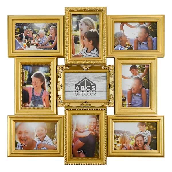 9-Opening Gold Collage Wall Frame, 20.7"