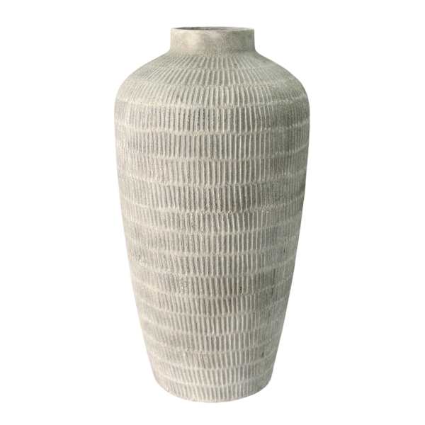 Neutral Ceramic Floor Vase, 24"