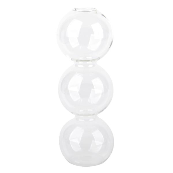 Clear Tiered Bubble Glass Vase, 6.5"