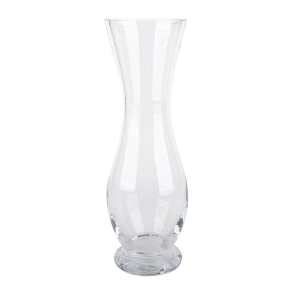 12In Round Base Hourglass Clear Glass Vase