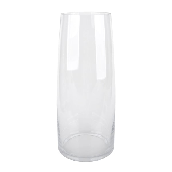 14in Cylindrical Clear Glass Vase