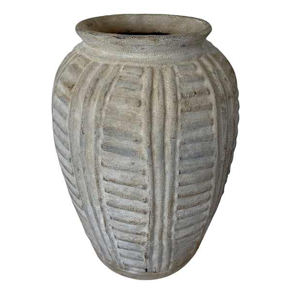 12In White Antique Madai Terracotta Vase