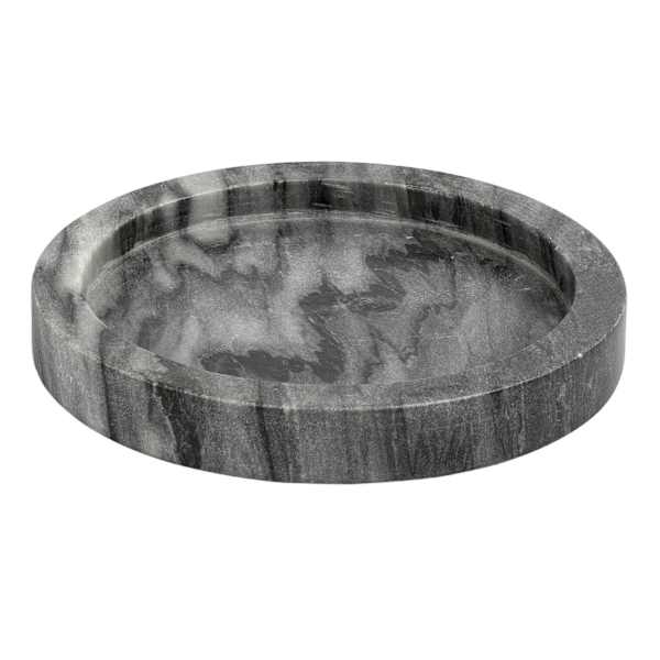 Dark Marble Circular Serving Tray, 8"