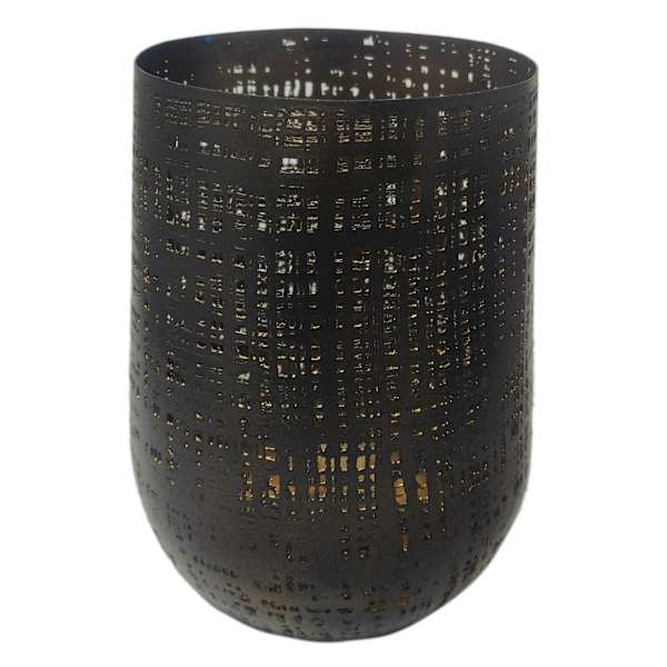 Black Punched Metal Hurricane, 8.5"