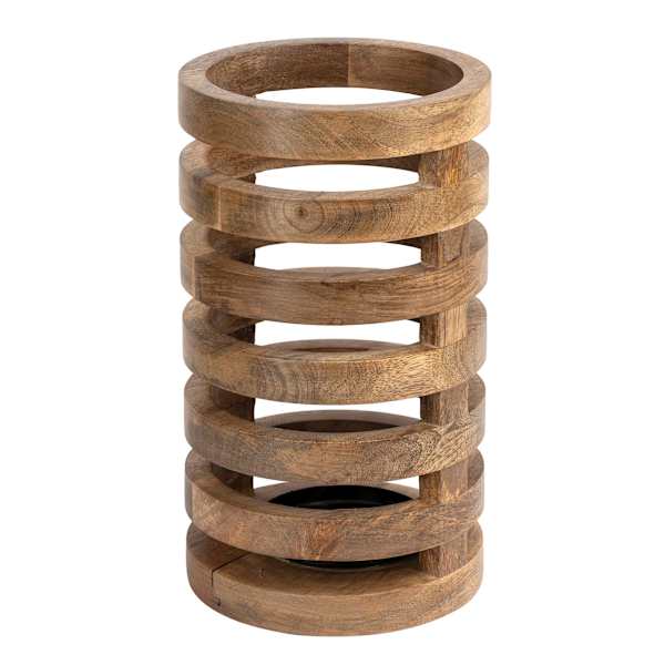 Wooden Cylinder Lantern, 12"