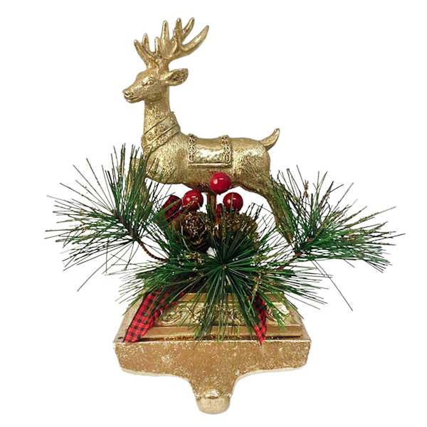 Classic Christmas Iron Pinecone Stocking Holder