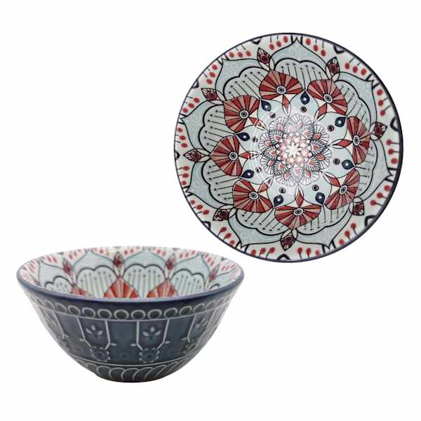 Found & Fable Blue Kaleidoscope Dip Bowl, 4.75"