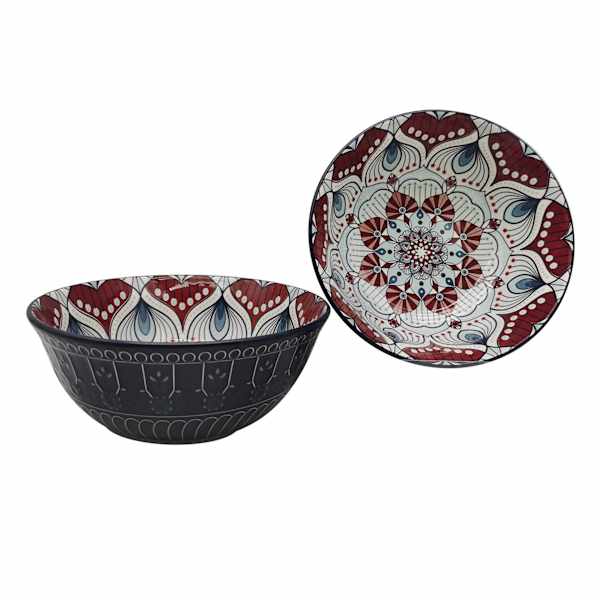 Found & Fable Blue Kaleidoscope Cereal Bowl, 8"