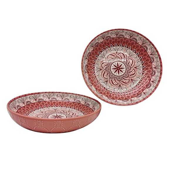 Found & Fable Coral Kaleidoscope Dinner Bowl, 8.2"