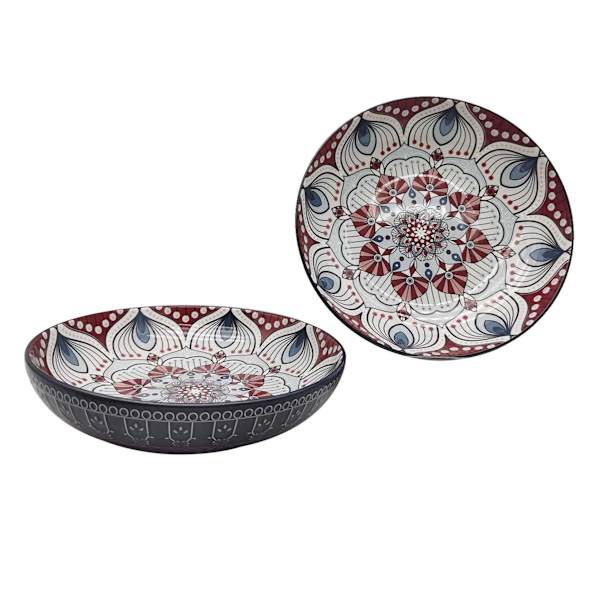 Found & Fable Blue Kaleidoscope Dinner Bowl, 8.2"