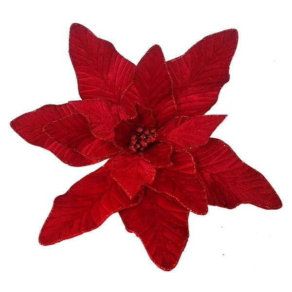 Classic Christmas Red Poinsettia Decor, 5.5"