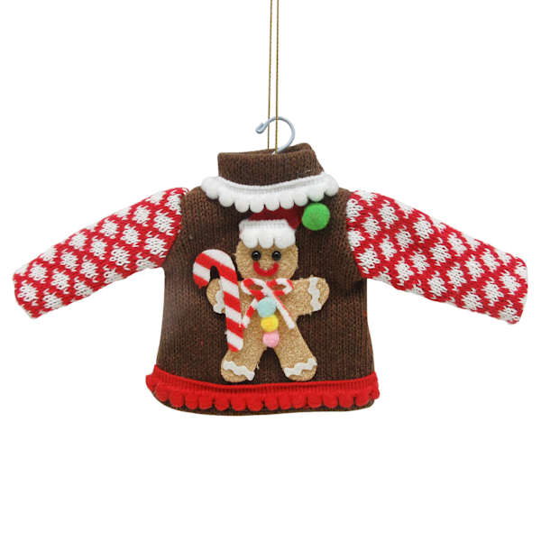 Gingerbread Lane Ugly Sweater Ornament, 5.5"