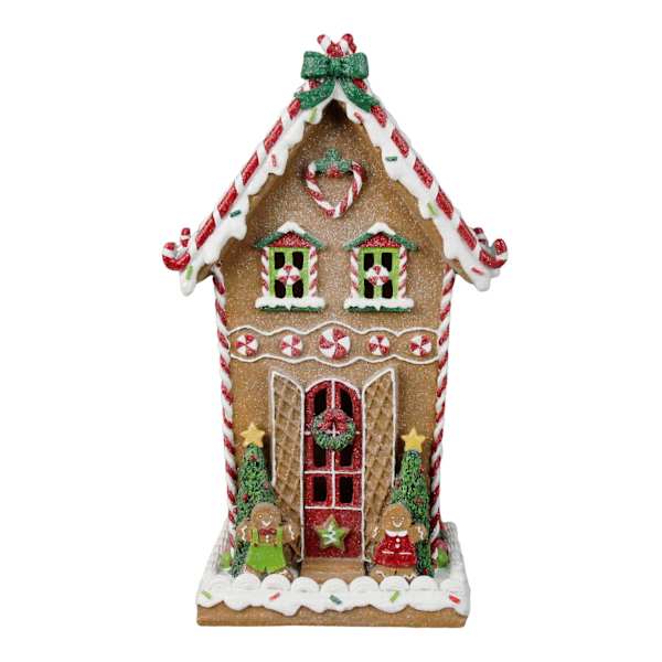 Gingerbread Lane LED Gingerbread House Decor, 12"