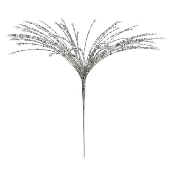 Silver Glass & Acrylic Beaded Pick, 26"