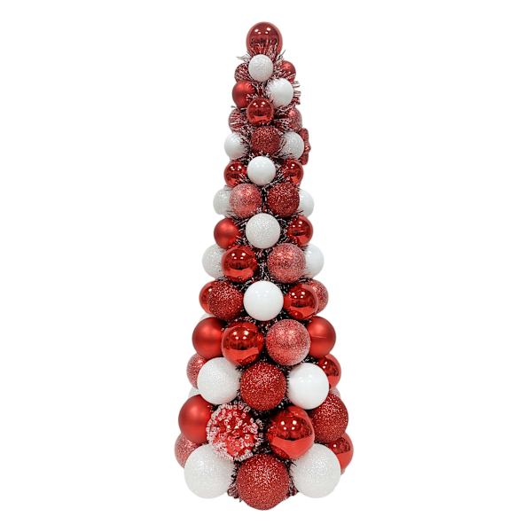 Gingerbread Lane Red & White Ornament Tree, 19"