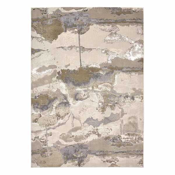 (B889) Crosby St. Aurora Neutral Abstract Area Rug, 7x10