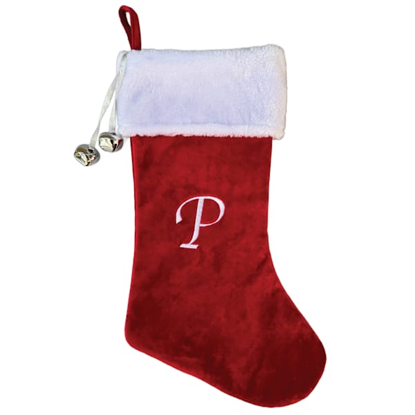 20" Red Velvet Monogram Stocking, P