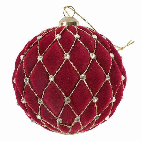 Burgundy Flocked Ornament, 3"