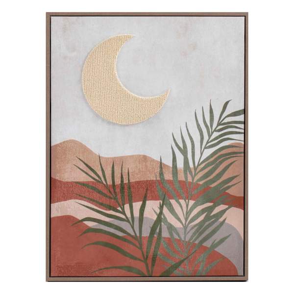 Soul Searcher Framed Moon Landscape Canvas Wall Art, 18x24
