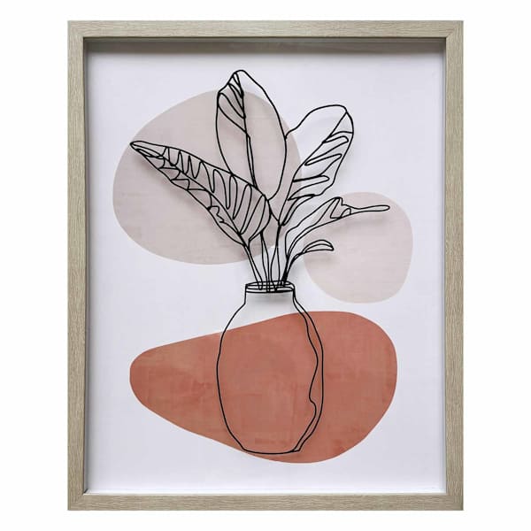 Soul Searcher Glass Framed Boho Botanical Print Wall Art, 17"
