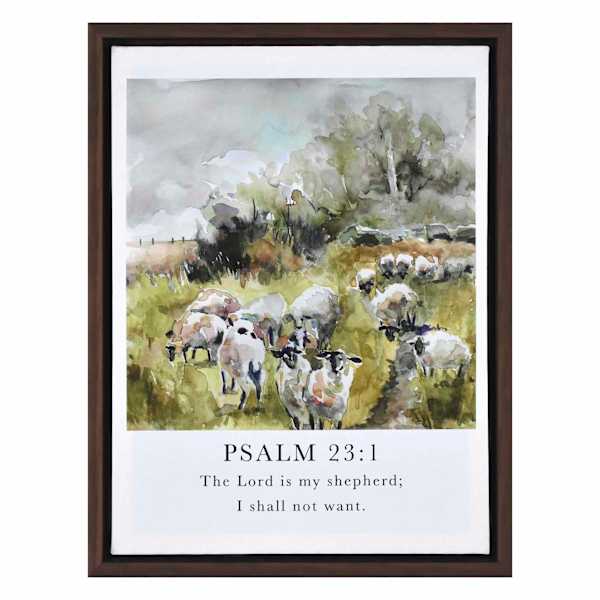 13X15 Psalm 23 1 Framed Canvas Wall Art