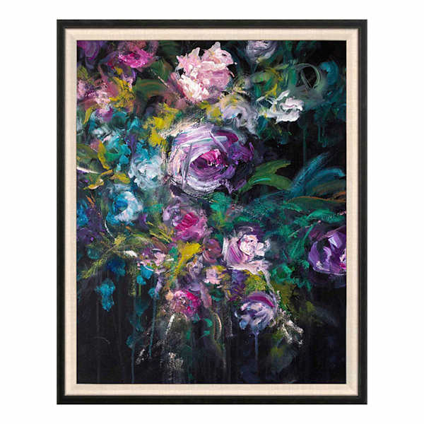 Framed Dark Floral I Canvas Wall Art, 25x31