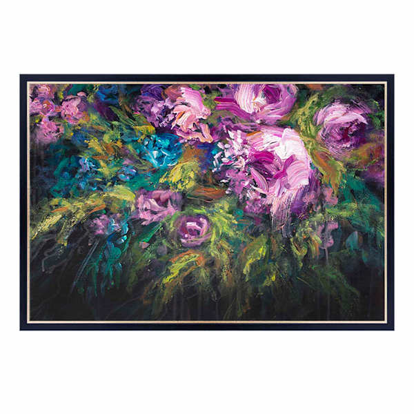 Framed Dark Floral II Canvas Wall Art, 38x26