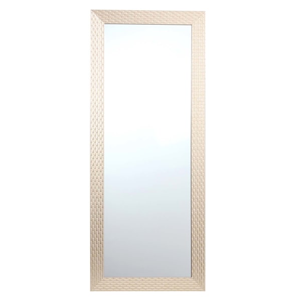 Metallic Basket Weave Leaner Mirror, 24x58